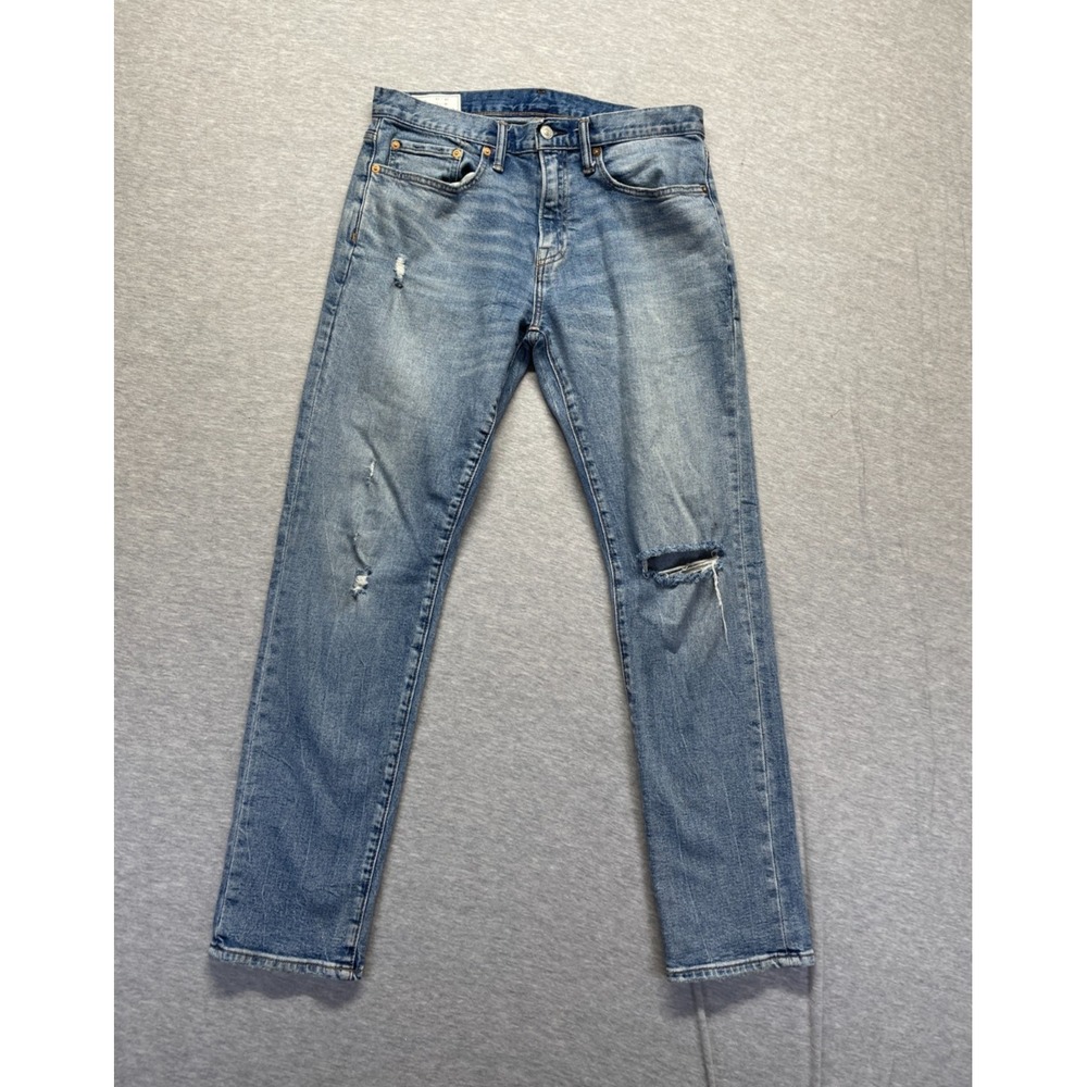Gap Slim Fit Jeans Mens 31x30 Blue Medium Wash Denim Straight Leg Distressed